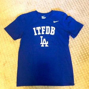 Nike LA Dodgers shirt royal blue “the Nike tee” size small